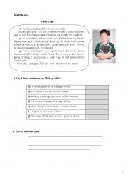 English Worksheet: Daily routine