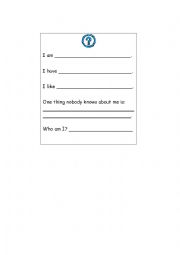 English Worksheet: Who am I cards