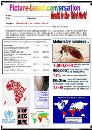 English Worksheet: Picture based conversation.  Health in the poor countries. (Debating) 4/...