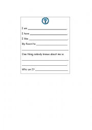 English Worksheet: Who am I cards