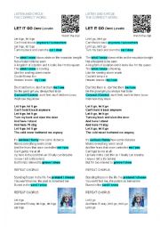 English Worksheet: LET IT GO - Demi Lovato [Frozen]