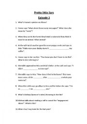 English Worksheet: Pretty little liars episode 3