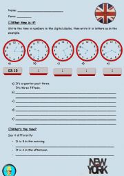 English Worksheet: Whats the time?