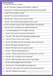 English Worksheet: reported speech