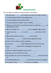 English Worksheet: Compound words