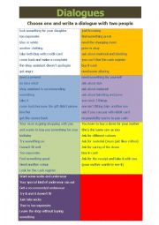 English Worksheet: shopping dialogues