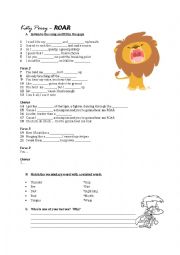 English Worksheet: Song Katy Perry Roar