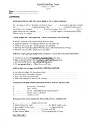 English Worksheet: REVISION TASKS (TENSES AND VOCABULARY)