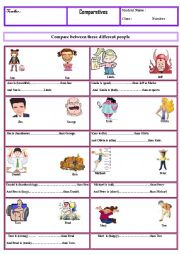 English Worksheet: Comparatives