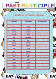 English Worksheet: PAST PARTICIPLE - IRREGULAR VERBS