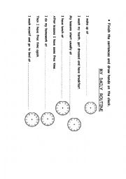 English Worksheet: my daily routine