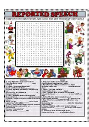 English Worksheet: REPORTED SPEECH WORD SEARCH