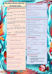 English Worksheet: The Fisher and the Little Fish