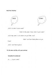 English Worksheet: meeting people