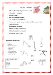 English Worksheet: ORMIE THE PIG short animation