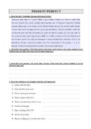 English Worksheet: Present Perfect practice