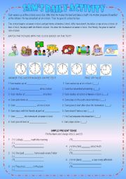 English Worksheet: Sam Daily Activity