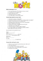 English Worksheet: The Simpsons Movie Activity