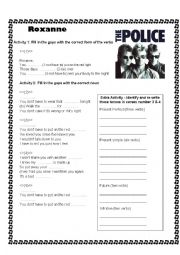 English Worksheet: Roxanne - The Police