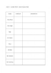 English Worksheet: Oliver Twist - Main characters - PART 2