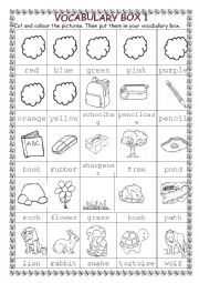 English Worksheet: vocabulary box 1