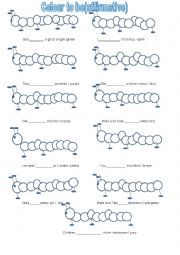 English Worksheet: Colour to be affirmative