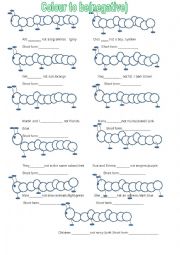 English Worksheet: Colour to be negative