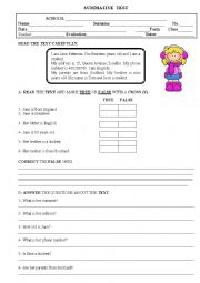 English Worksheet: TEST 5th. form