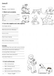 English Worksheet: Look at the pictures and answer