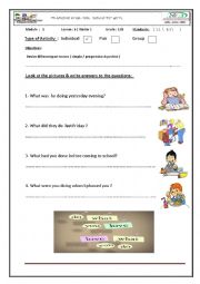 English Worksheet: Tenses Revision 