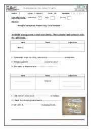  Word Formation worksheet