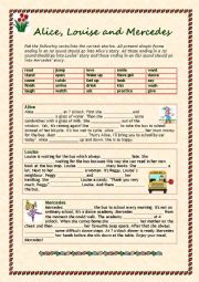 English Worksheet: Alice, Louise and Mercedes