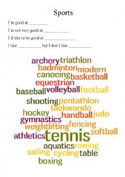 English Worksheet: Sports