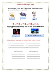 English Worksheet: common noun & proper noun
