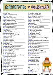 English Worksheet: Infinitive vs Gerund