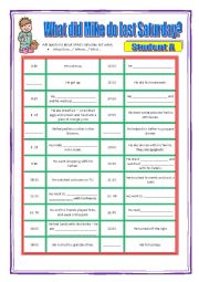 English Worksheet: Past Simple Mikes Saturday