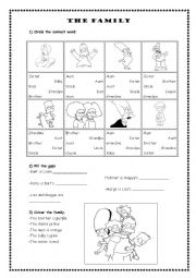 English Worksheet: The family 