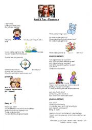 English Worksheet: PARAMORE - AIN IT FUN SONG