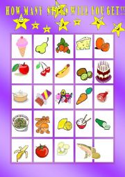 English Worksheet: Name the food and get the star for right answer