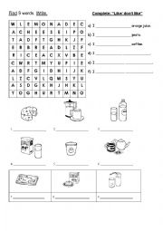 English Worksheet: Preference- Food