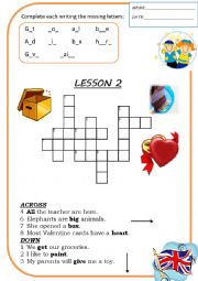 English Worksheet: Vocabulary Section