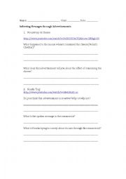 English Worksheet: Visual Literacy