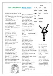 English Worksheet: You are not alone Michael Jackson