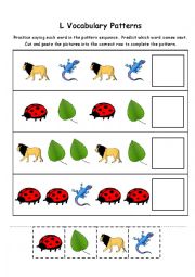English Worksheet: Letter L Vocabulary Patterns
