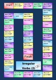 English Worksheet: Irregular Verbs - Boardgame 2