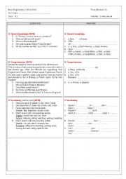 English Worksheet: A survey about the proficiency level of an Algerian class in the secondary school