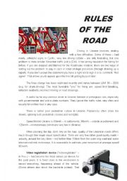 English Worksheet: Rules of the road