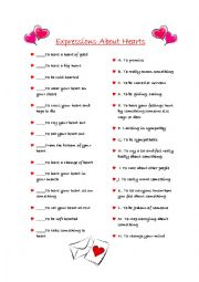 English Worksheet: Idioms with the word 