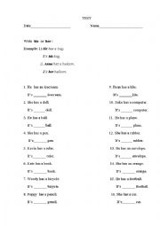 English Worksheet: TEST GRAMMAR