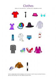 English Worksheet: Make your own clothes pictionary.